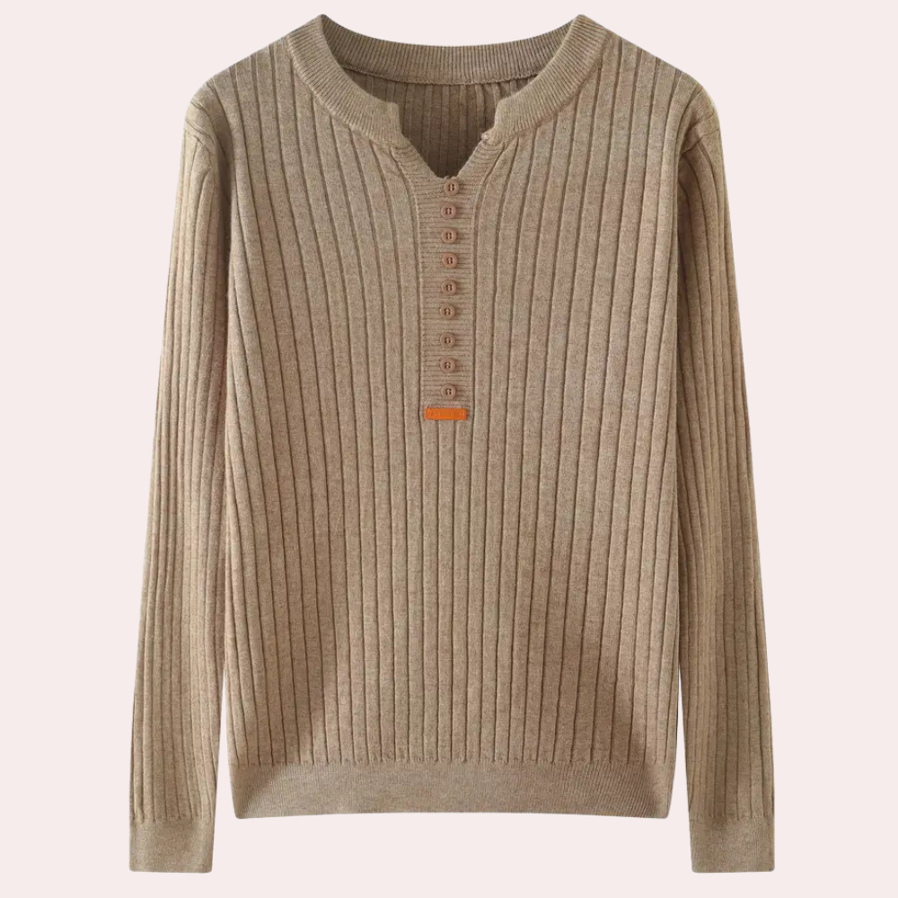 Sweter z dekoltem w serek z detalami na guziki dla kobiet - Marit
