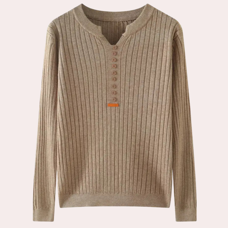 Sweter z dekoltem w serek z detalami na guziki dla kobiet - Marit