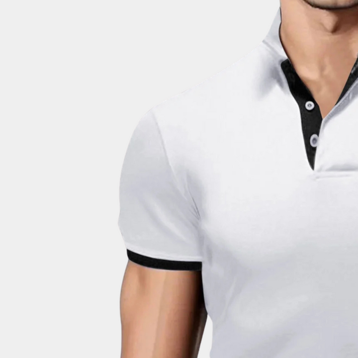 Trendy White Men’s Polo - Tiberius