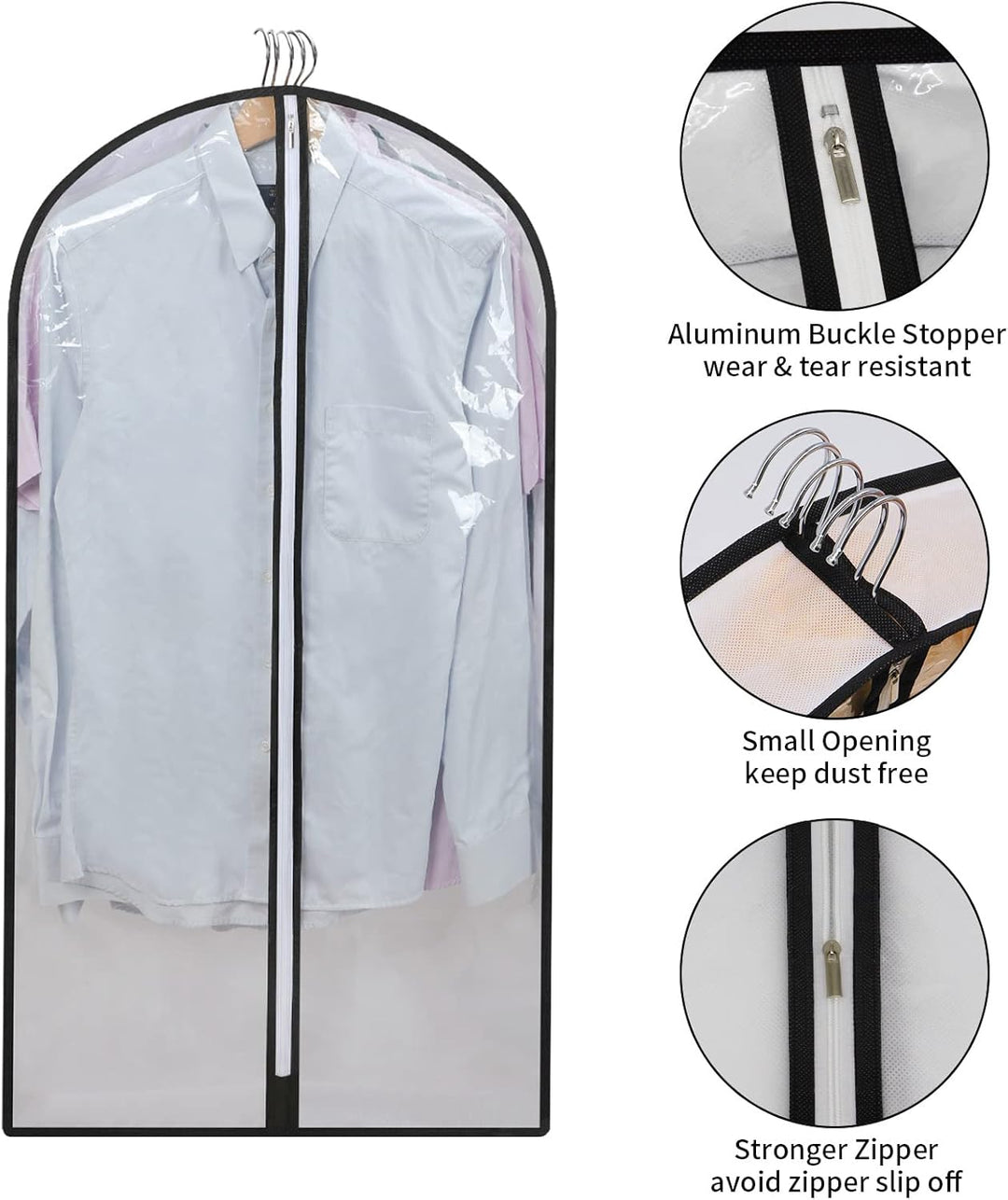 PEVA Kledinghoes Set – 24-Pack Hangende Kledinghoezen in 3 Maten