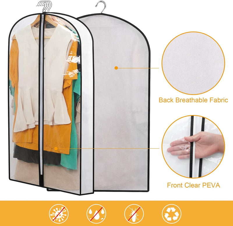 PEVA Kledinghoes Set – 24-Pack Hangende Kledinghoezen in 3 Maten