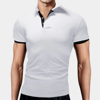 Trendy White Men’s Polo - Tiberius