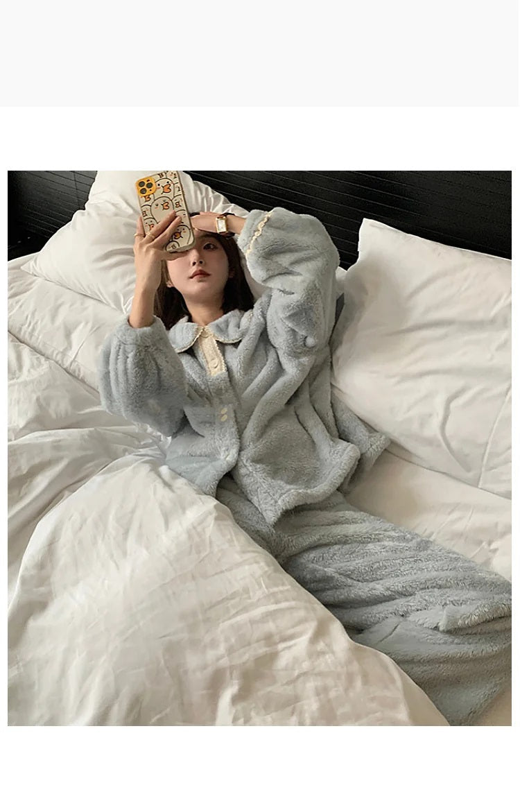 Jasmijn Fluff Pajama Duo | Warm & Comfy