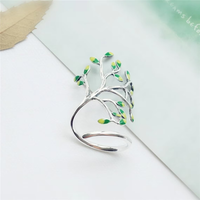 Silver Ring with Green Leaves | A unique ring with beautiful details