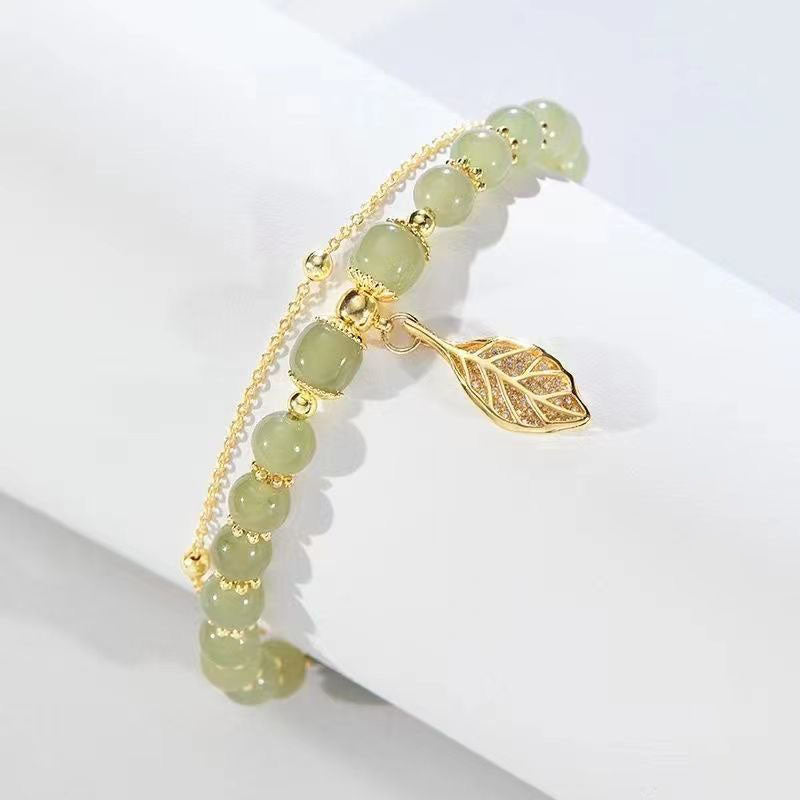 Jade Leaf Bracelet | With a unique leaf charm