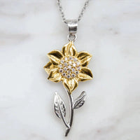 Silver-Gold Sunflower Necklace