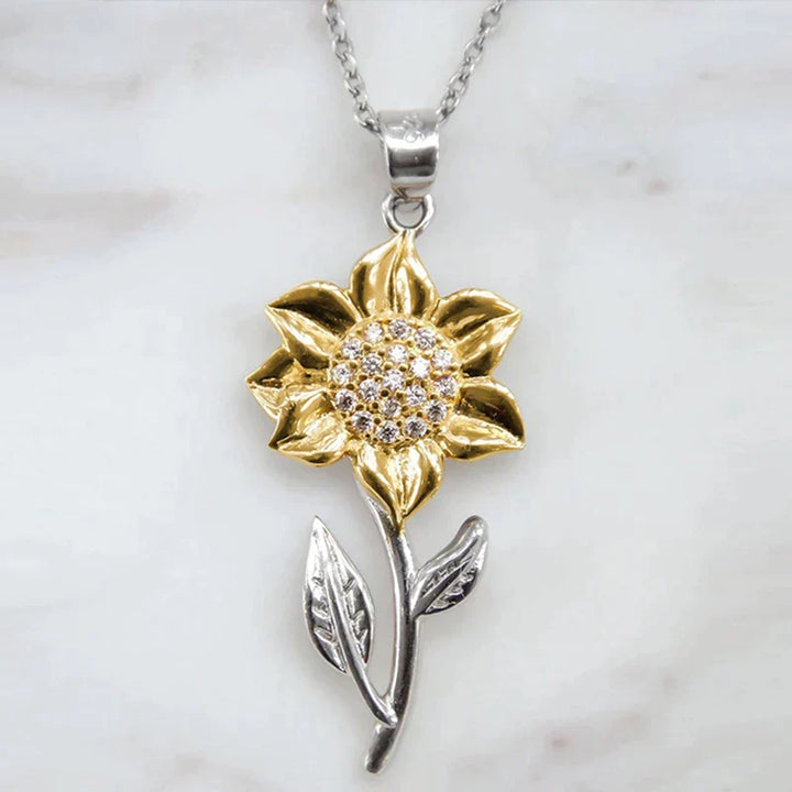 Silver-Gold Sunflower Necklace