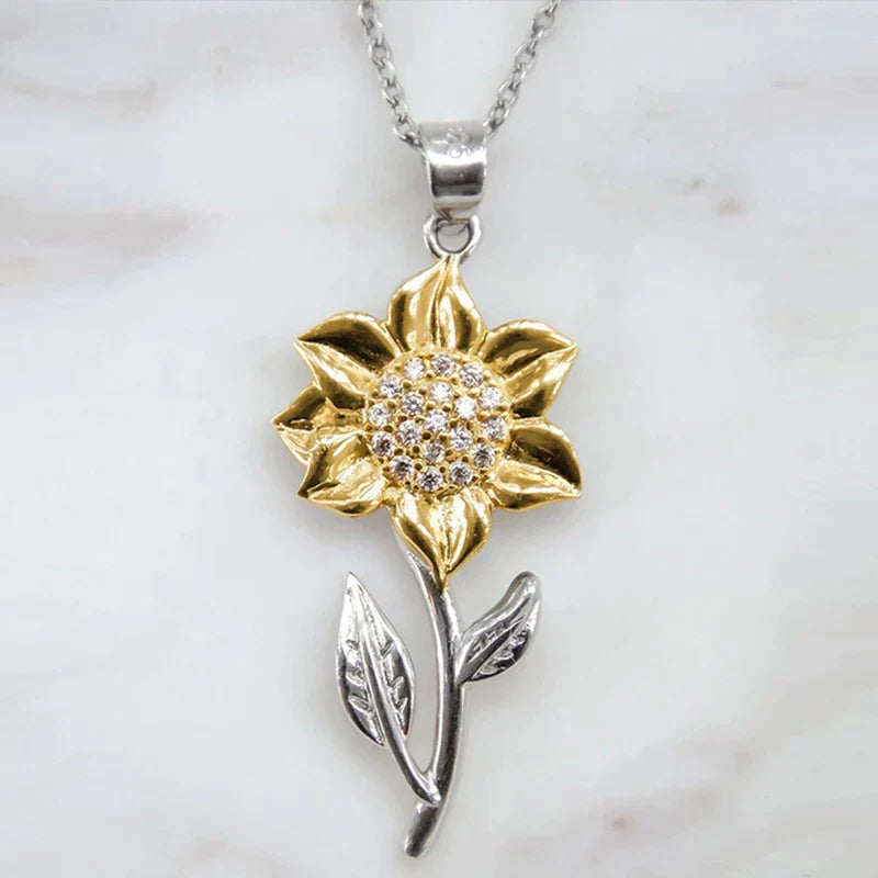 Silver-Gold Sunflower Necklace