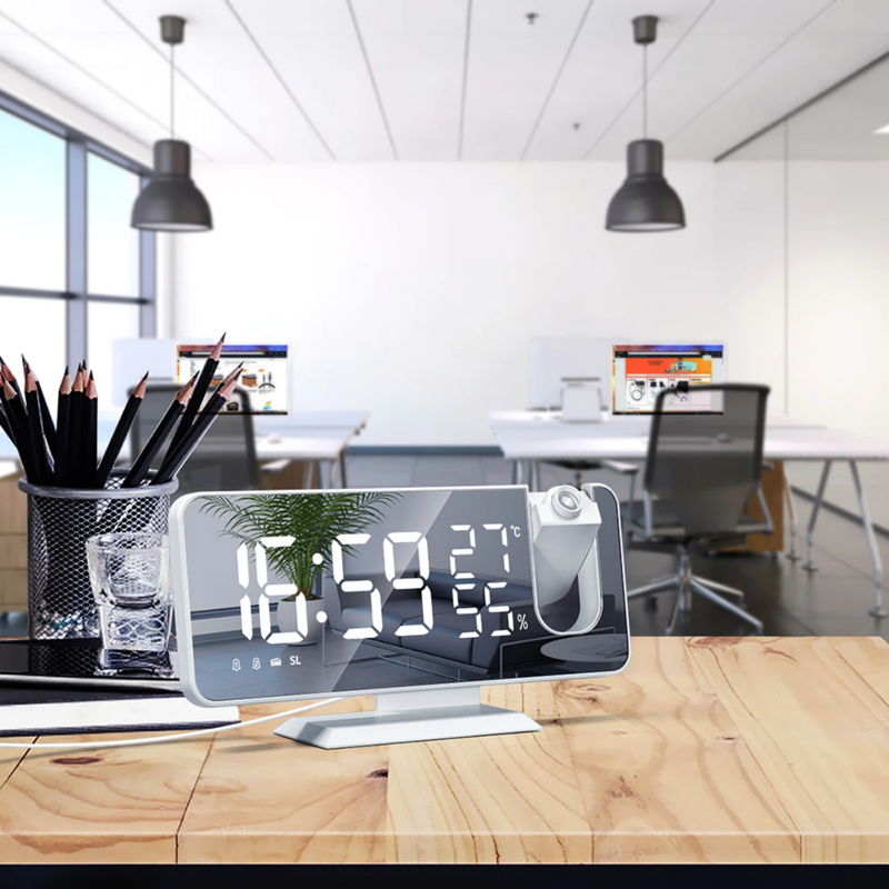 Sammy Jackson™ Astronatic™ | De Beste Alarmklok met LED Scherm - 180° Projector - USB lader