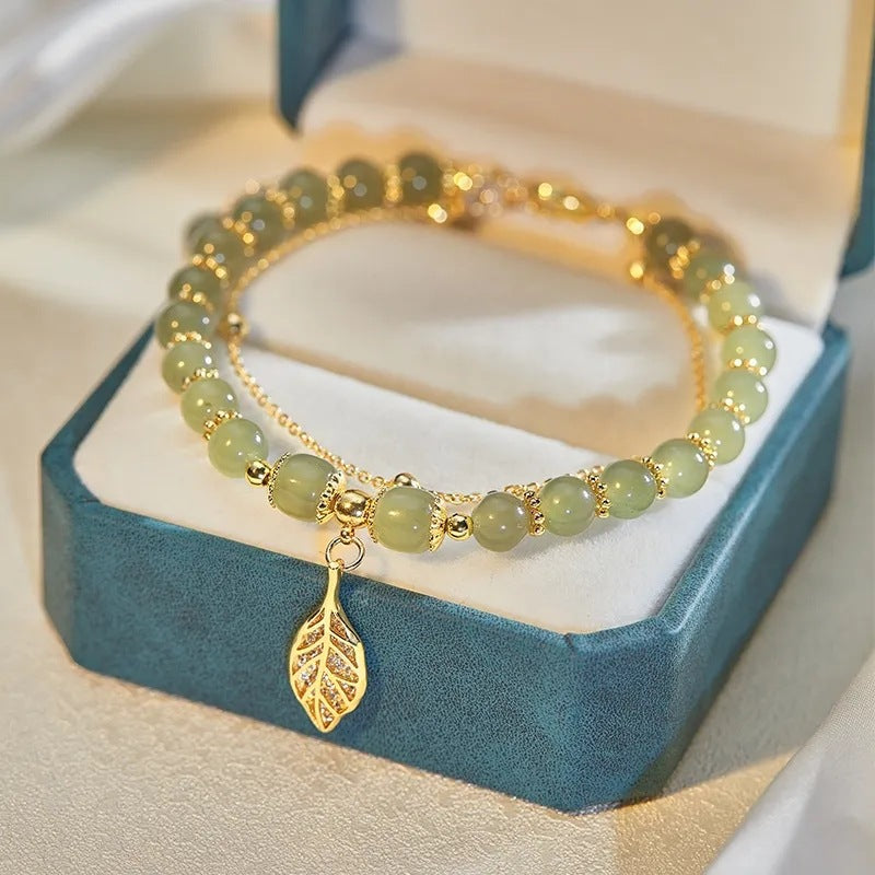 Jade Leaf Bracelet | With a unique leaf charm