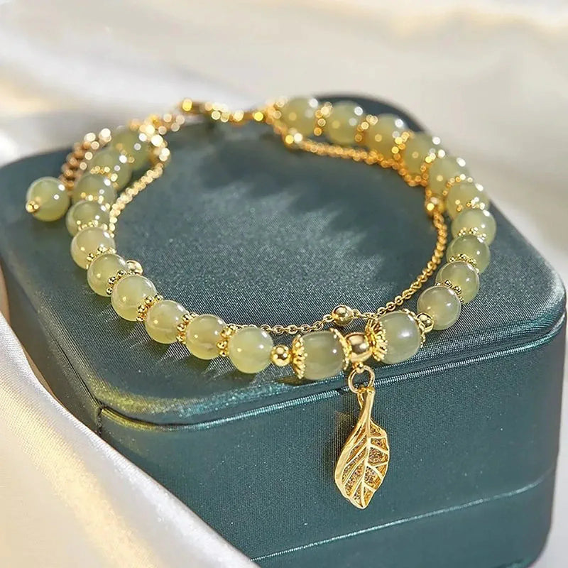 Jade Leaf Bracelet | With a unique leaf charm