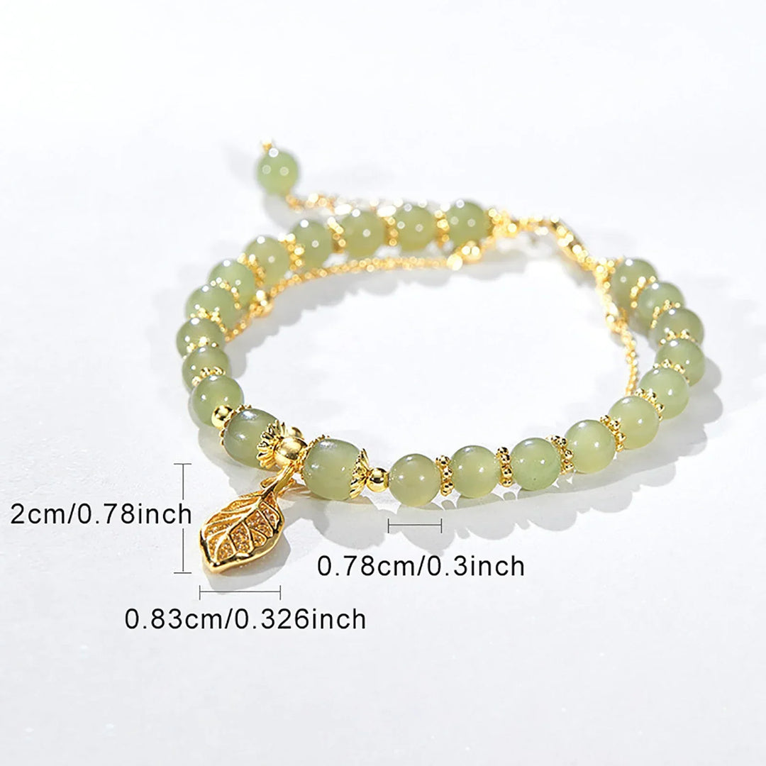 Jade Leaf Bracelet | With a unique leaf charm