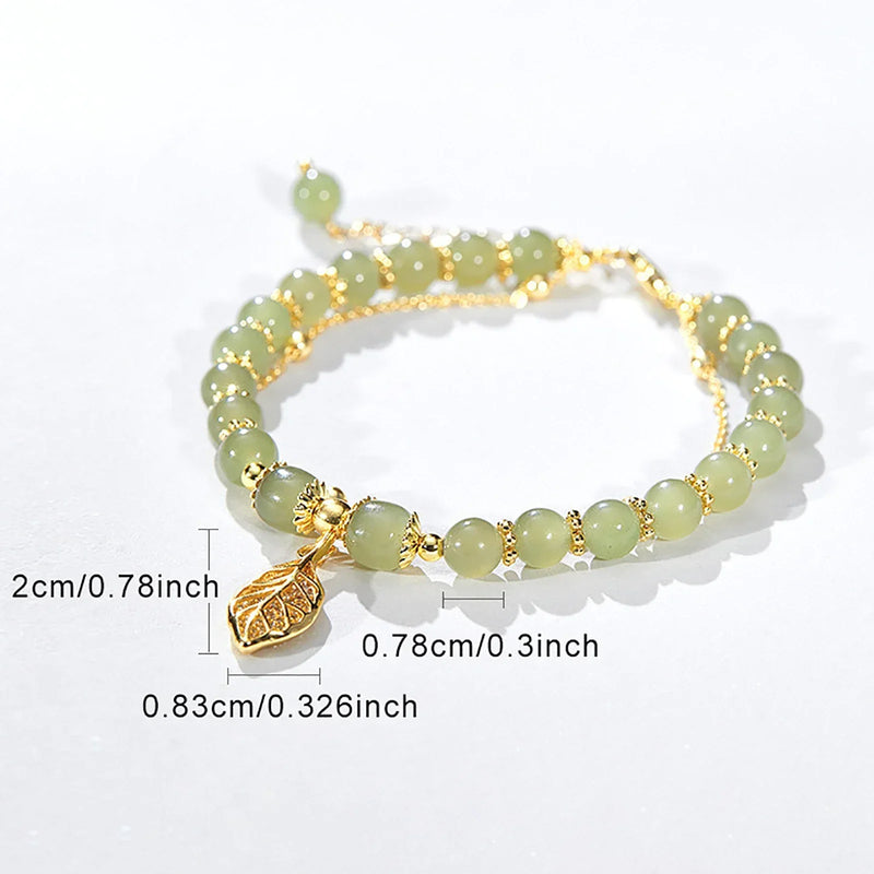 Jade Leaf Bracelet | With a unique leaf charm