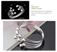 Wide Silver Beaded Bracelet