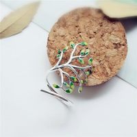 Silver Ring with Green Leaves | A unique ring with beautiful details