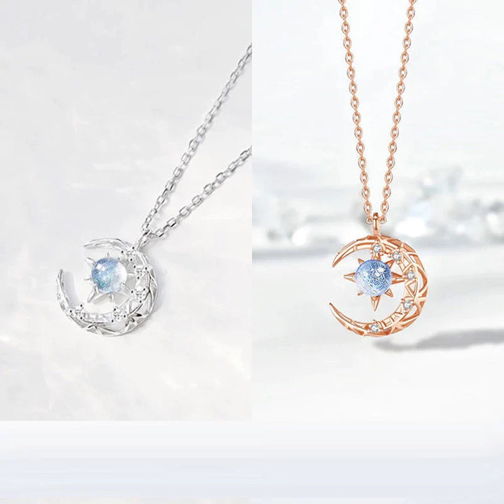 Necklace with Crescent Moon and Star Pendant