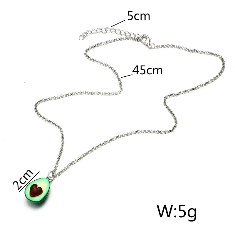 Avocado Heart Necklace | A unique friendship necklace