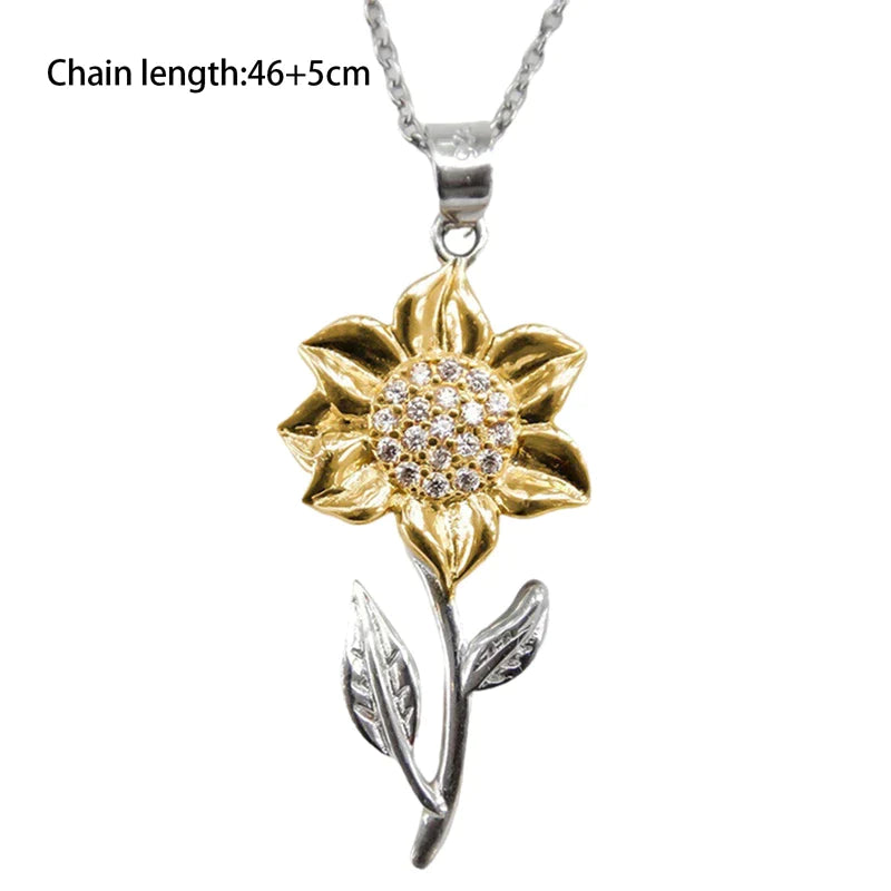 Silver-Gold Sunflower Necklace