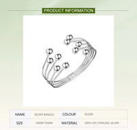 Wide Silver Beaded Bracelet