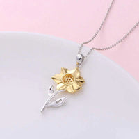 Silver-Gold Sunflower Necklace