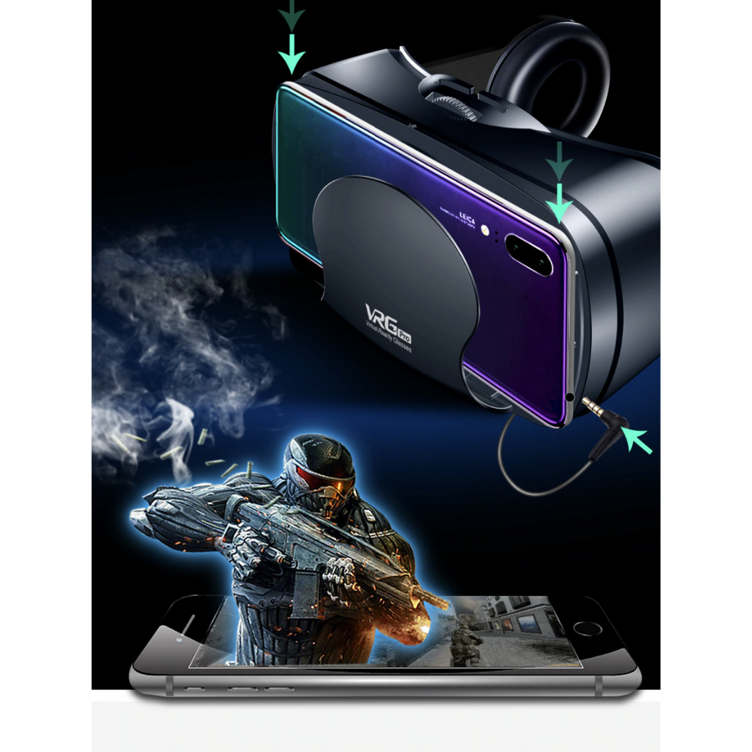 Sammy Jackson Reality PRO+™ | Smart VR Bril met Geïntegreerde Headset voor iPhone & Android