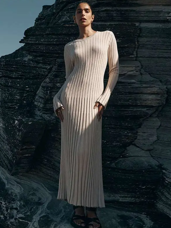 Gracie Knitted Maxi Dress | Sleek & Flattering