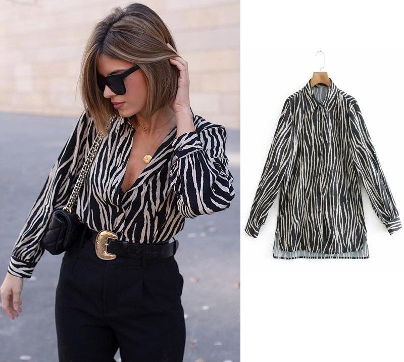 Didi Dierenprint Bluzka | Elegancka, satynowa bluzka damska