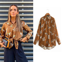 Didi Dierenprint Bluzka | Elegancka, satynowa bluzka damska