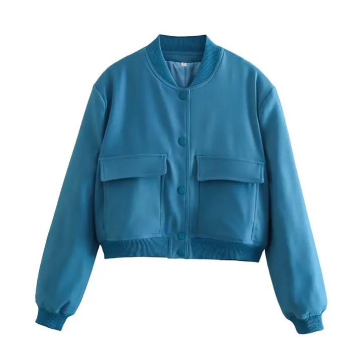 Crystal Cropped Varsity Jacket | Stylish & Casual