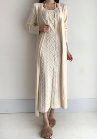 Jolie 2-piece Set | Knitted winter dress with a cozy warm cardigan