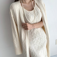 Jolie 2-piece Set | Knitted winter dress with a cozy warm cardigan