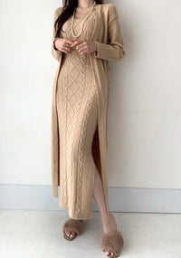 Jolie 2-piece Set | Knitted winter dress with a cozy warm cardigan