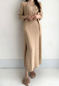 Jolie 2-piece Set | Knitted winter dress with a cozy warm cardigan