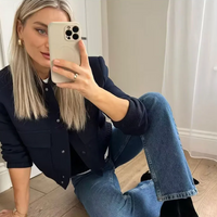 Crystal Cropped Varsity Jacket | Stylish & Casual