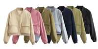 Crystal Cropped Varsity Jacket | Stylish & Casual