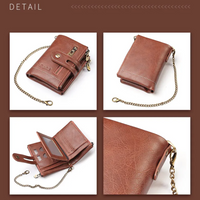 Retro Leather Wallet | With cool chain!