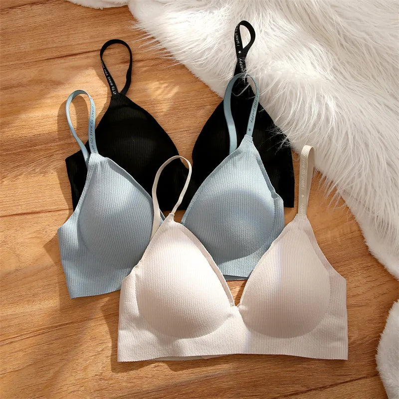 Biustonosz typu bralette z głębokim dekoltem w kształcie litery V