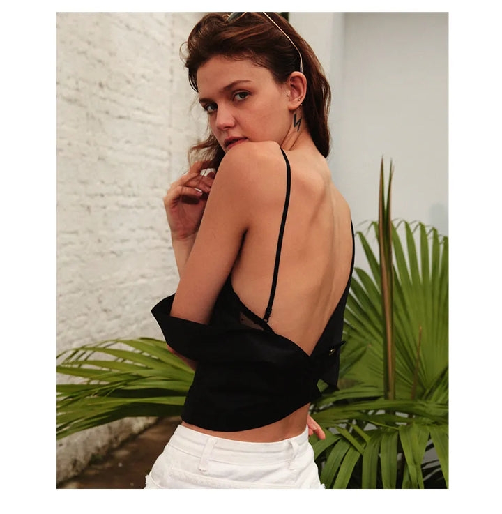 Backless Bra | With trendy polka dot mesh