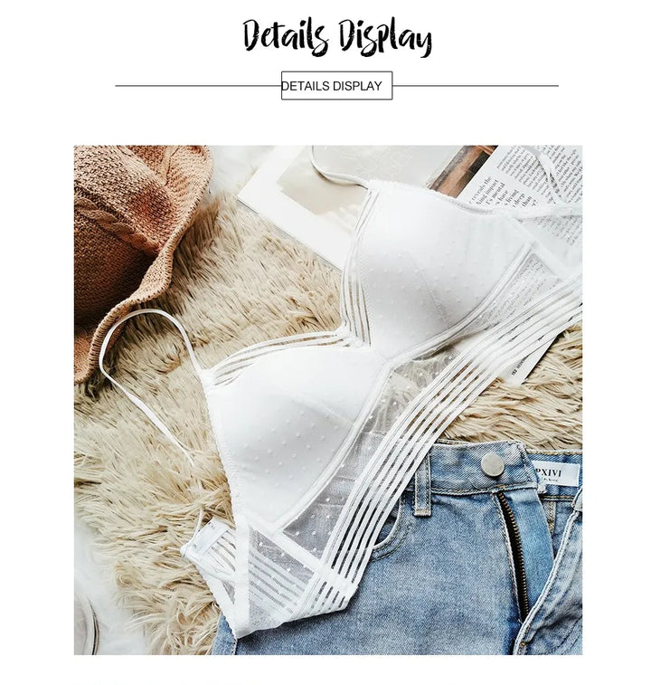 Backless Bra | With trendy polka dot mesh