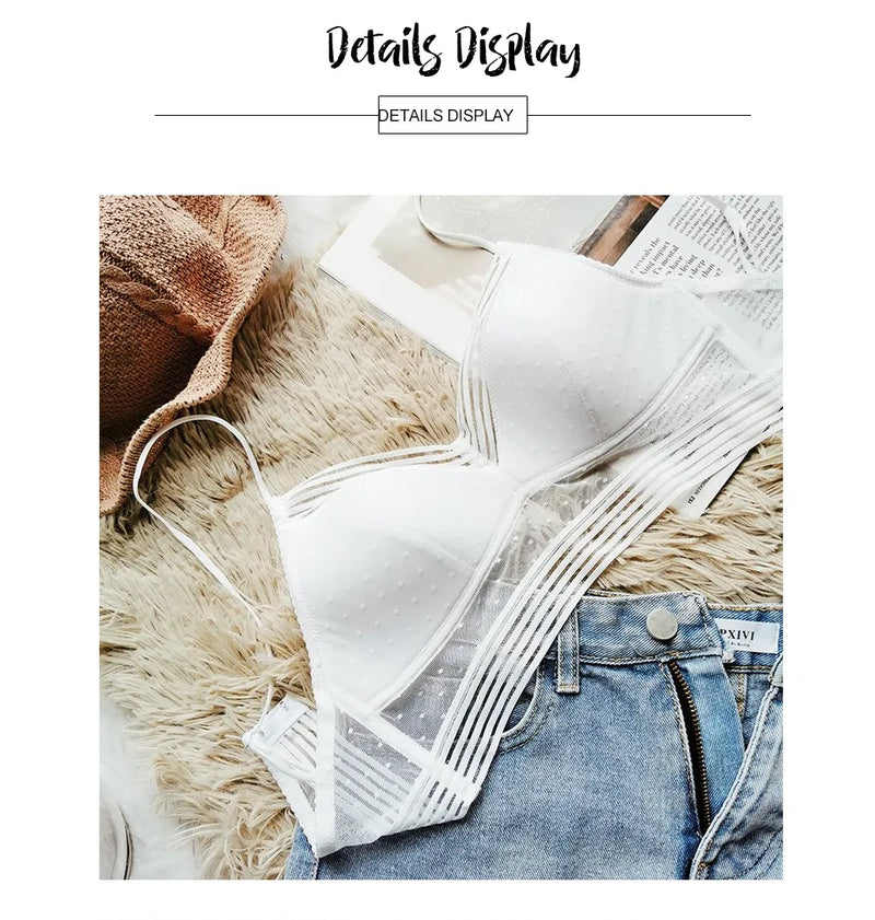 Backless Bra | With trendy polka dot mesh