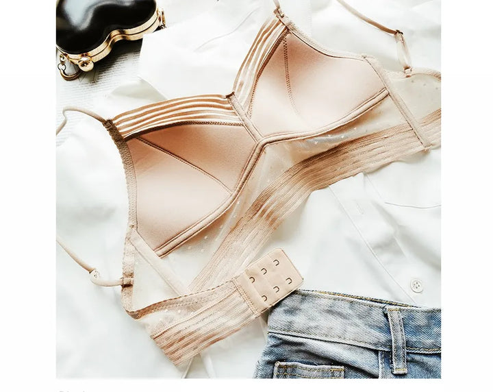 Backless Bra | With trendy polka dot mesh