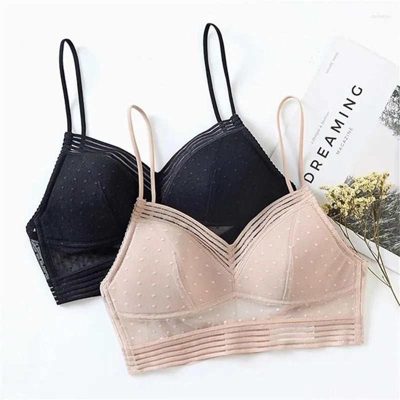 Backless Bra | With trendy polka dot mesh