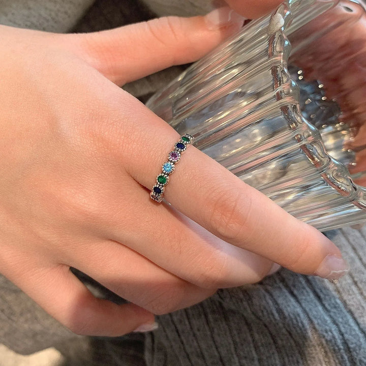Silver Flower Stone Ring | With unique details