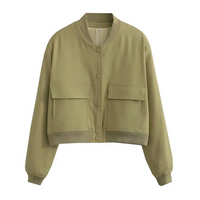 Crystal Cropped Varsity Jacket | Stylish & Casual