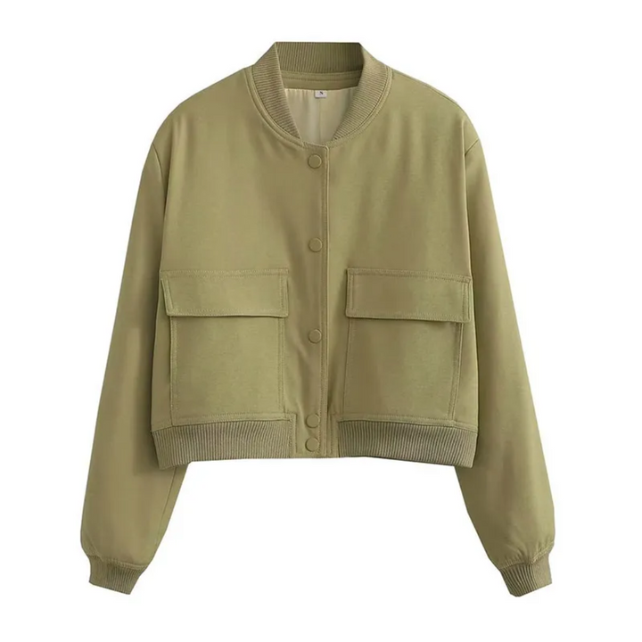 Crystal Cropped Varsity Jacket | Stylish & Casual