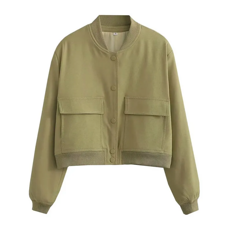 Crystal Cropped Varsity Jacket | Stylish & Casual
