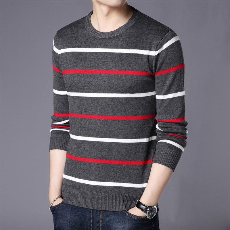 Sammy Jackson™ Men's Fashion | Casual Striped Sweater with O-Neck