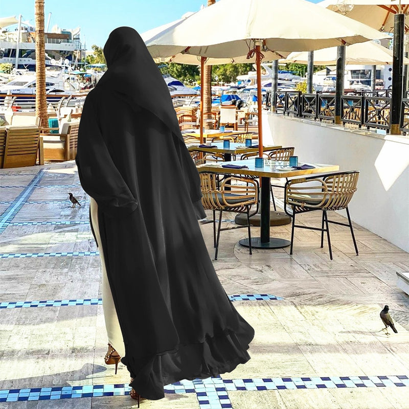 Sammy Jackson™ Open Amina Abaya with Hijab | A beautiful & airy abaya