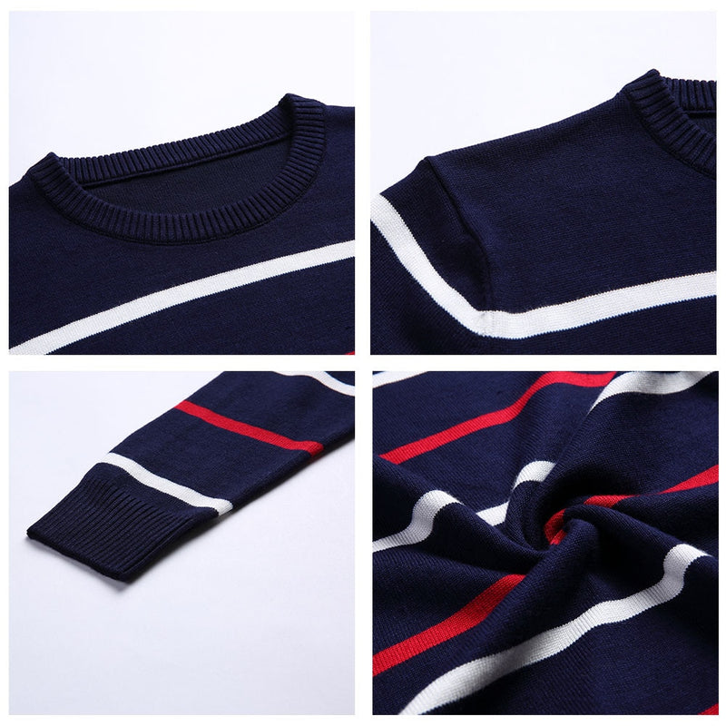 Sammy Jackson™ Men's Fashion | Casual Striped Sweater with O-Neck