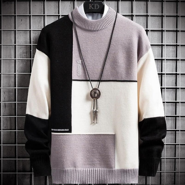 Sammy Jackson™ Patchwork Pullover | Warme Sweater